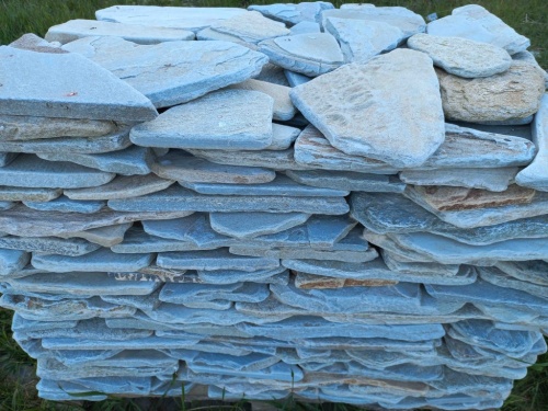 Плитняк златолит зелёный галтованный для цоколя купить в Керчи