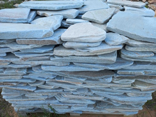 Плитняк златолит зелёный галтованный для цоколя купить в Керчи